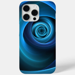 Coque iPhone 15 Pro Max Couleurs bleu spirale 3D Art Abstrait fractal mode