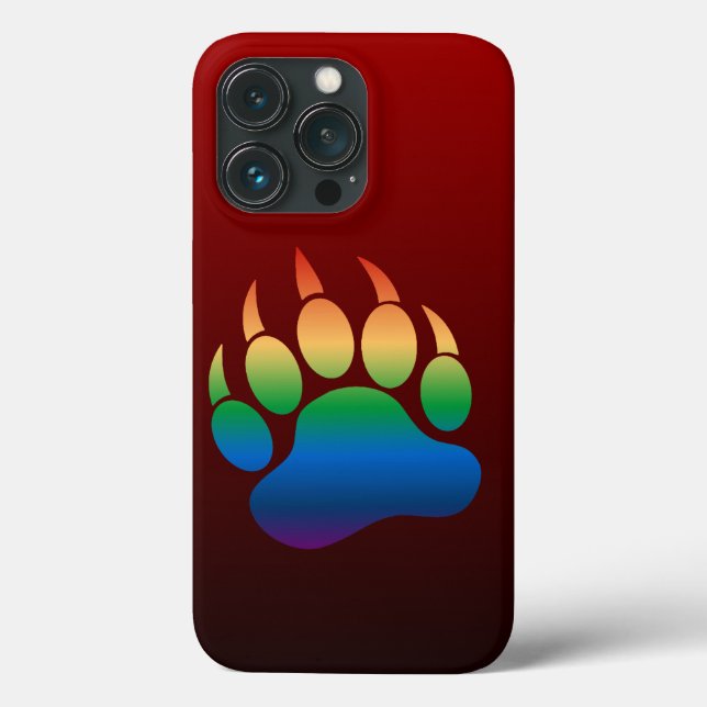 Coques Case-Mate iPhone Couleurs dégradées de fierté de l'ours Patte d'our (Verso)