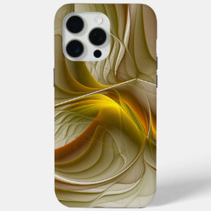 Coque iPhone 15 Pro Max Couleurs des métaux précieux, art fractal Abstrait