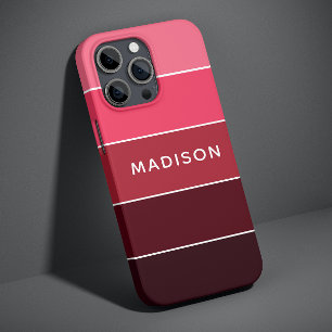 Case-Mate iPhone Case Couleurs Modernes Roses Bloc de Couleurs Nom Perso