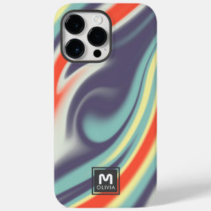 Coque Pour Pour iPhone 14 Pro Max Couleurs pastel Abstraites de peinture Monogramme