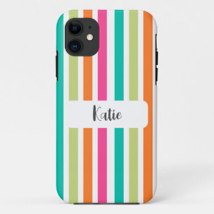 Case-Mate iPhone Case Couleurs pastel arc-en-ciel bandes verticales rétr