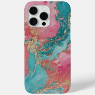 Coque iPhone 15 Pro Max Couleurs vibrantes avec accents or