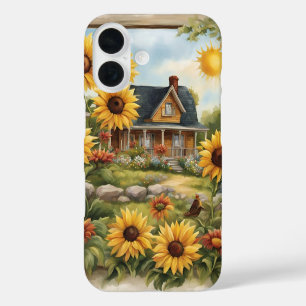 Coques iPhone 16 Country Farmhouse Dreamy Golden Sunflowers