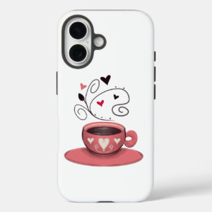 Coques iPhone 16 Coupe de café rose