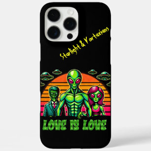 Coques iPhone 16 Pro Max Couple Alien dans l'affection galactique
