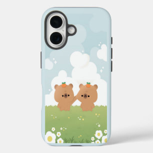 Coques iPhone 16 Couple de Capybara romantique