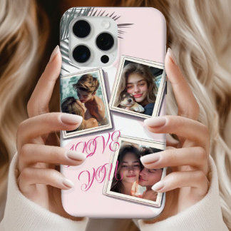 Coque iPhone 15 Pro Max Couple personnalisé Photo Monogramme Nom Votre éta