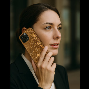 Case-Mate iPhone Case Courbe florale dorée moderne