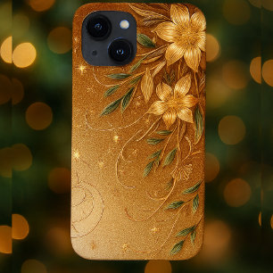 Case-Mate iPhone Case Courbe florale dorée moderne