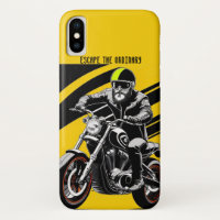 Coureur élégant de moto qui accélère