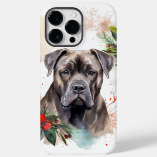 Coque Pour Pour iPhone 14 Pro Max Couronne de Noël festive du Cane Corso