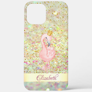 Case-Mate iPhone Case Couronne Flamant Rose Paillettes Bokeh Confettis