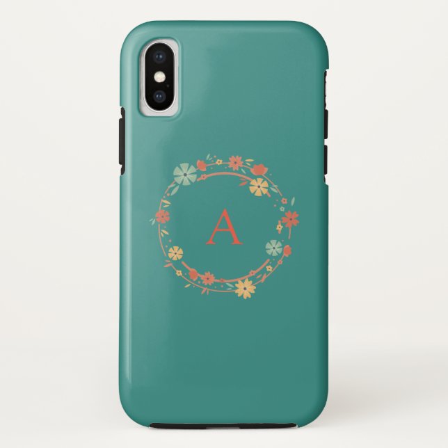 Coques Case-Mate iPhone Couronne florale moderne personnalisée (Dos)