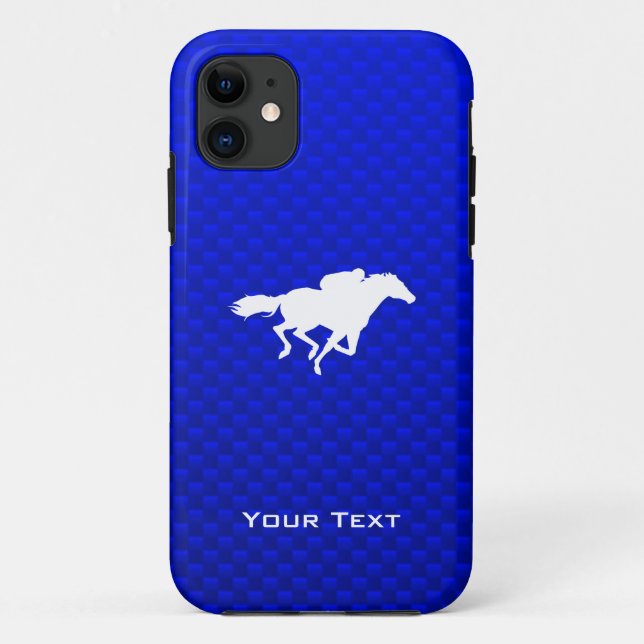 Coques Case-Mate iPhone Course de chevaux bleus (Dos)