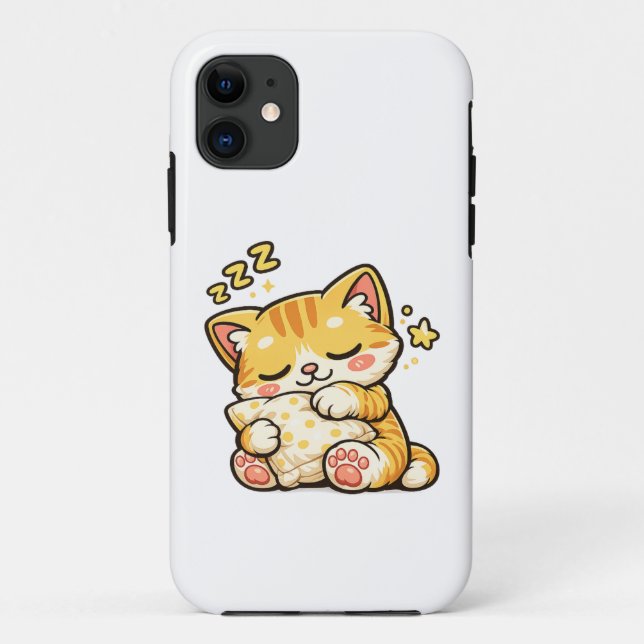 Coques Case-Mate iPhone Coussin de chat endormi mignon (Dos)