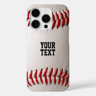 Coques iPhone 16 Pro Couture Baseball Softball Texte Personnalisé