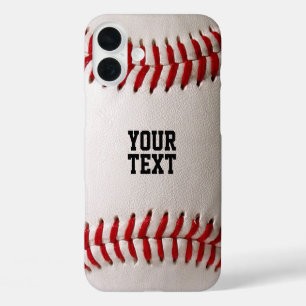 Coques iPhone 16 Plus Couture Baseball Softball Texte Personnalisé