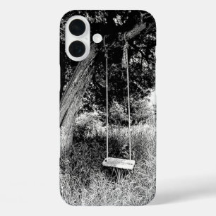 Coques iPhone 16 Plus Couture dans un vieil arbre noir et blanc