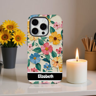 Coques iPhone 16 Pro Couverture de jardin à fleurs impasto personnalisa