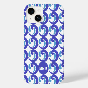 Coque Pour iPhone 14 Couverture de téléphone cellulaire Blue Waves Mono