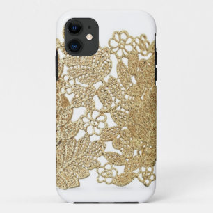 Coque iPhone 11 Couverture d'iPhone de dentelle d'or d'Artandra