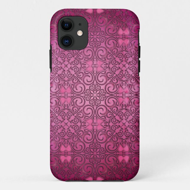 Coques Case-Mate iPhone Couverture florale d'imaginaire rose de passion (Dos)