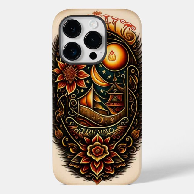 Coques Case-Mate iPhone couverture iPhone or noir (Verso)