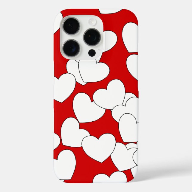 Coques Case-Mate iPhone Couverture rouge iPhone frappant avec les coeurs b (Verso)
