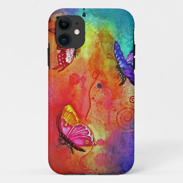 Coques Case-Mate iPhone Couverture téléphonique cellulaire en bleu papillo (Dos)