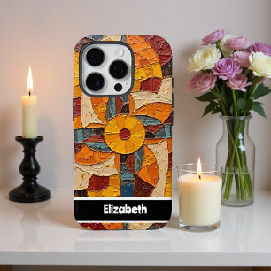 Coques iPhone 16 Pro Couverture téléphonique de médaillon texturé perso