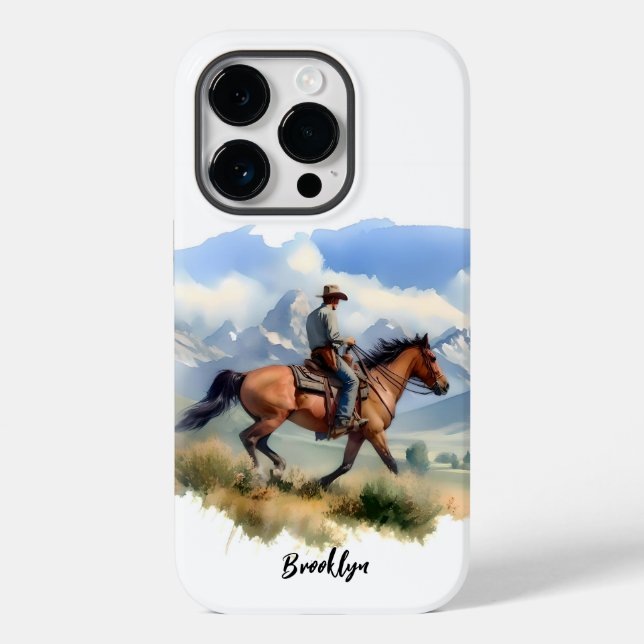 Coques Case-Mate iPhone Cow-boy sur cheval bai (Verso)