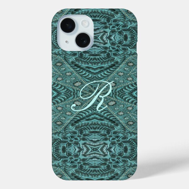 Coques Case-Mate iPhone Cowboy mode Western Pays Turquoise Cuir (Verso)