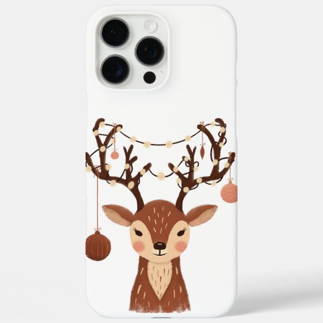 Coques Case-Mate iPhone Cozy Christmas Deer with Ornaments and LPhone Case (Verso)