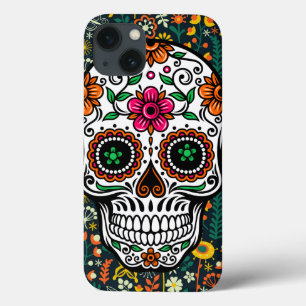 Case-Mate iPhone Case Crâne à sucre fleuri rétro coloré
