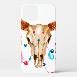 Case-Mate iPhone Case Crâne aquarelle en blanc