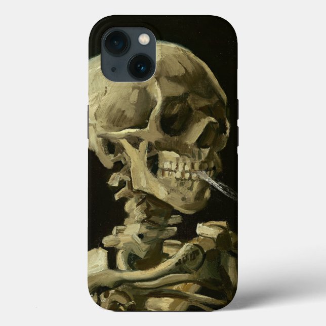 Coques Case-Mate iPhone Crâne avec Cigarette Van Gogh (Verso)
