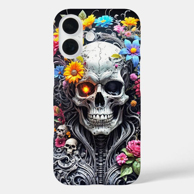 Coques Case-Mate iPhone Crâne blindé avec housse de fleur (Verso)