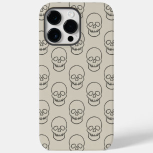 Coque Pour Pour iPhone 14 Pro Max Crâne - Bone White et Bat Black