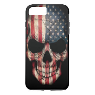 Etui iPhone Case-Mate Crâne de drapeau américain sur le noir