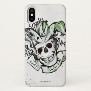 Coque iPhone X Crâne de joker du peloton   de suicide "tout dans