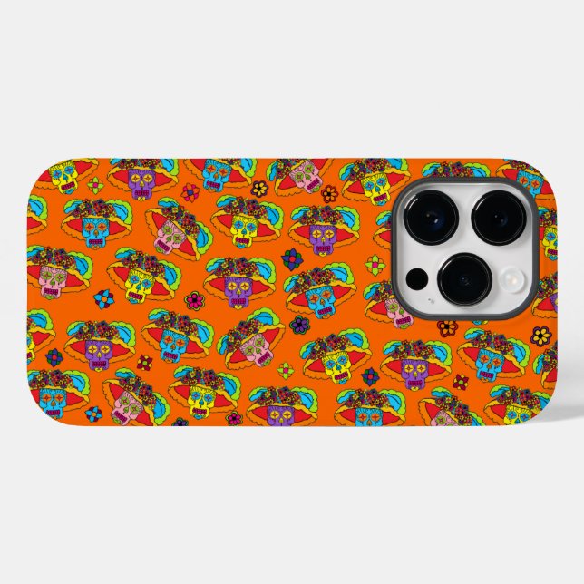 Coques Case-Mate iPhone Crâne de sucre Catrina (Verso (horizontal))