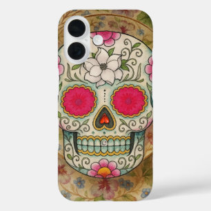 Coques iPhone 16 Crâne de sucre de tasse à thé