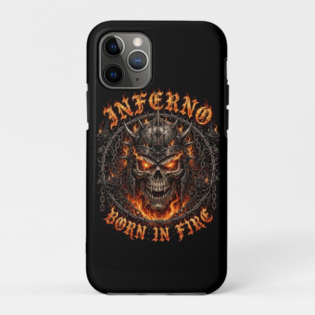 Coques Case-Mate iPhone Crâne d'Enfer Né Dans Le Feu  (Dos)