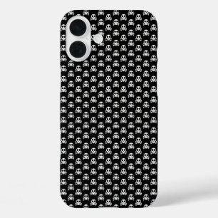Coques iPhone 16 Plus crâne effrayant sur fond noir