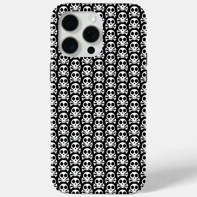 Coques Case-Mate iPhone crâne effrayant sur fond noir (Verso)