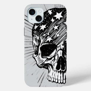 Coque iPhone 15 Mini Crâne et étoiles II