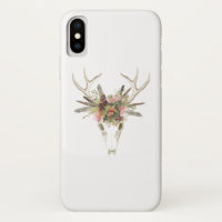 Crâne et fleurs de cerfs