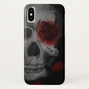 Case-Mate iPhone Case Crâne gothique et Roses rouges vibrants