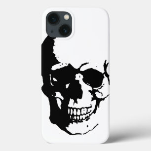 iPhone 13 Coque Crâne - Noir & Blanc Métal Imaginaire Art